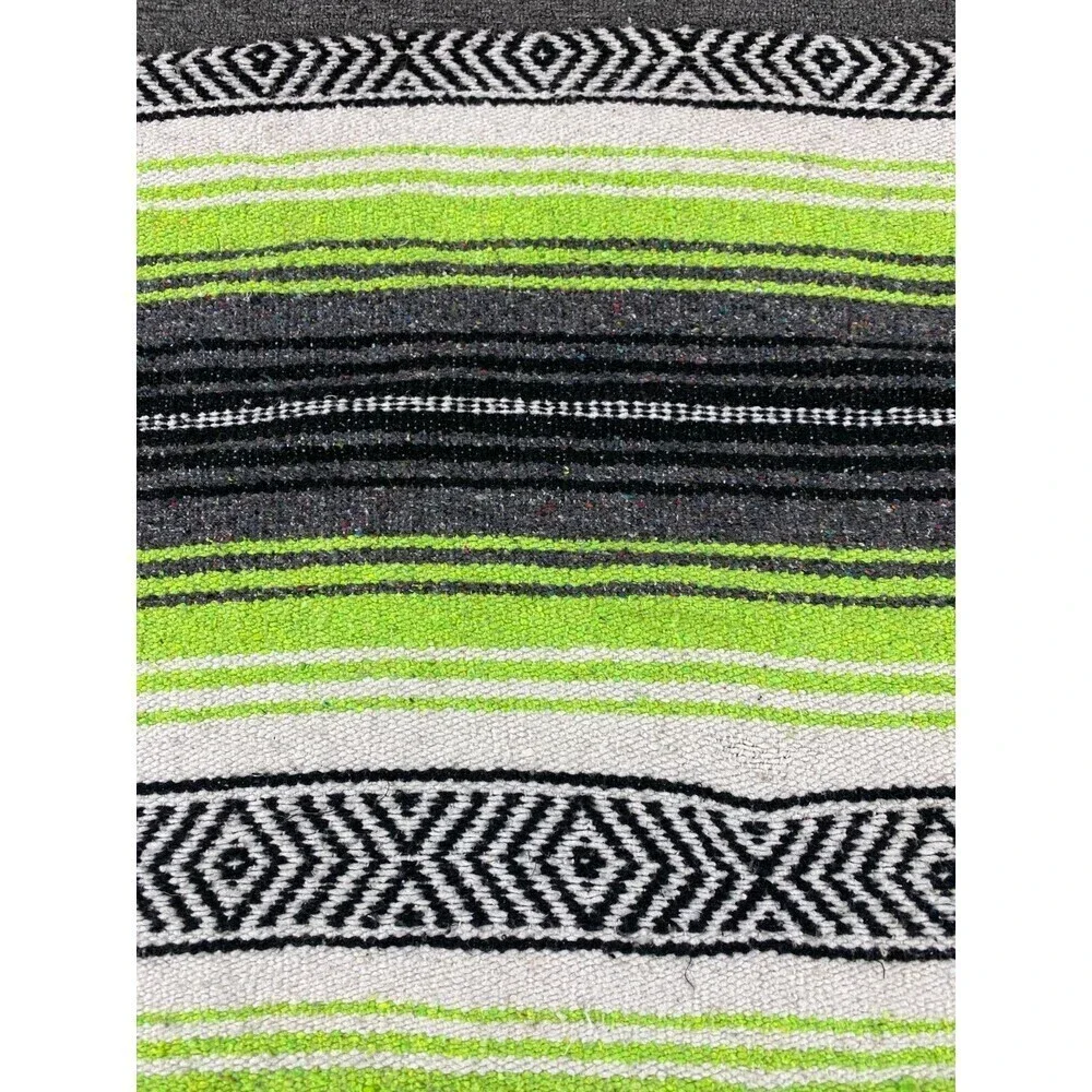 Vintage Navajo Style Hand Made Mexican Blanket with Fringes Frank’s Multicolor